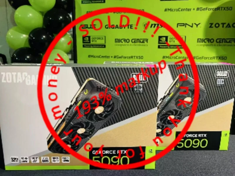 GeForce RTX 5090 Sells for 193% Markup in US and Japan