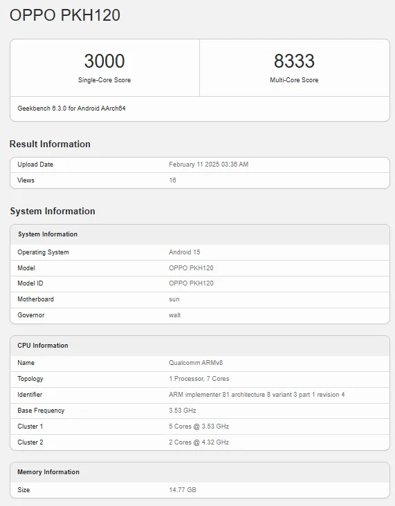 Oppo Find N5 Satellite Edition Appears on Geekbench Before Launch