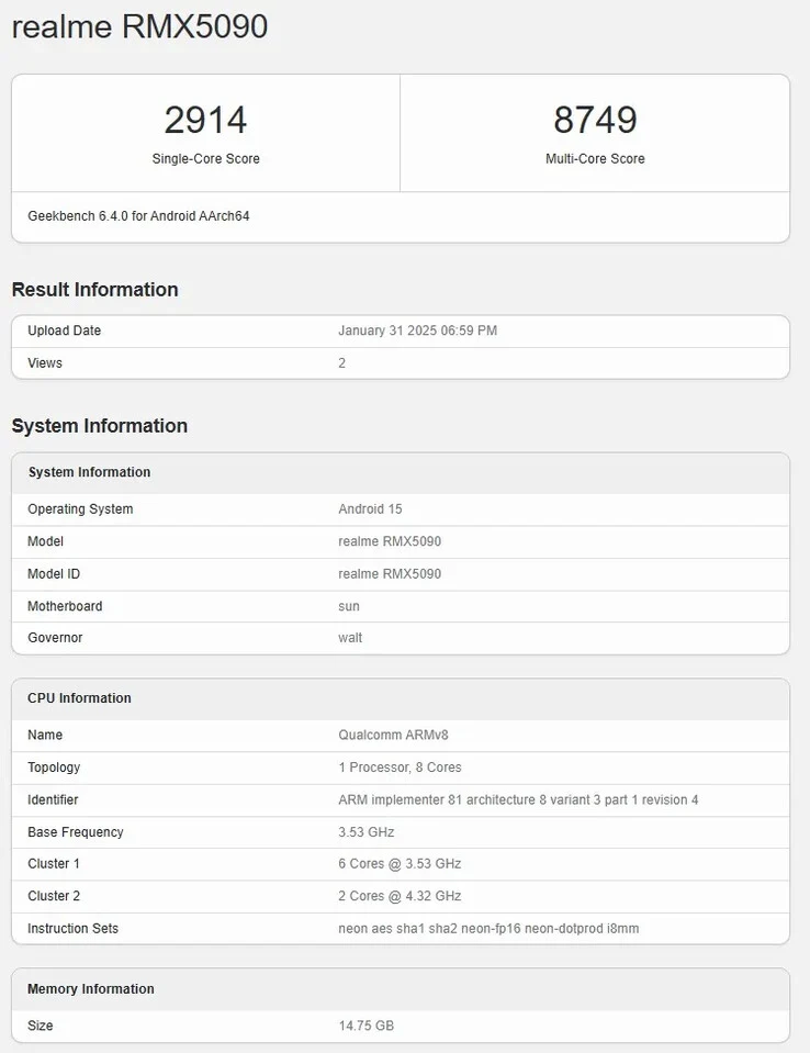 Realme GT 7 Leak: 16GB RAM and Android 15 Features Revealed