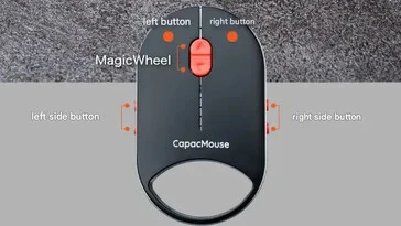 CapacMouse Pro: Compact Wireless Mouse Without Scroll Wheel