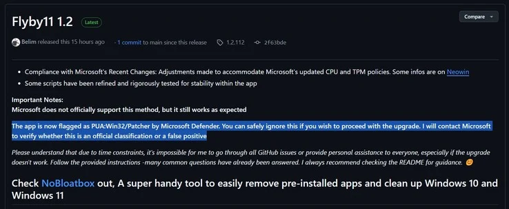 Microsoft Flags Windows 11 Bypass Tool as Malware