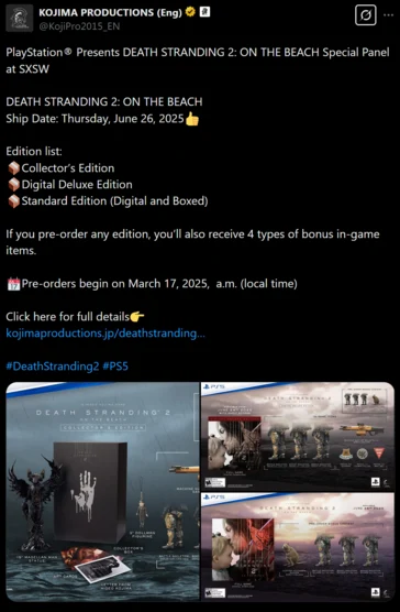Death Stranding 2 Release Date and Collector's Edition Revealed