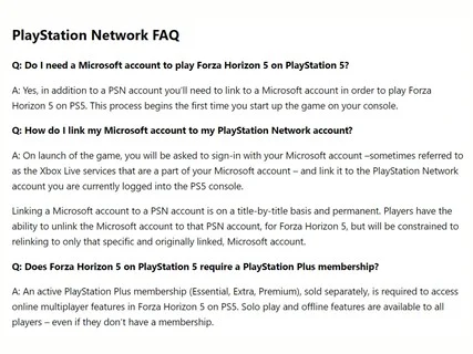 Forza Horizon 5 PS5 Requires Xbox Account for Gamers