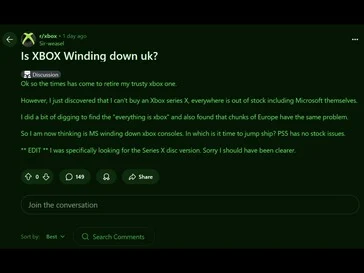 Xbox Series X Unavailable in Europe as Sales Decline