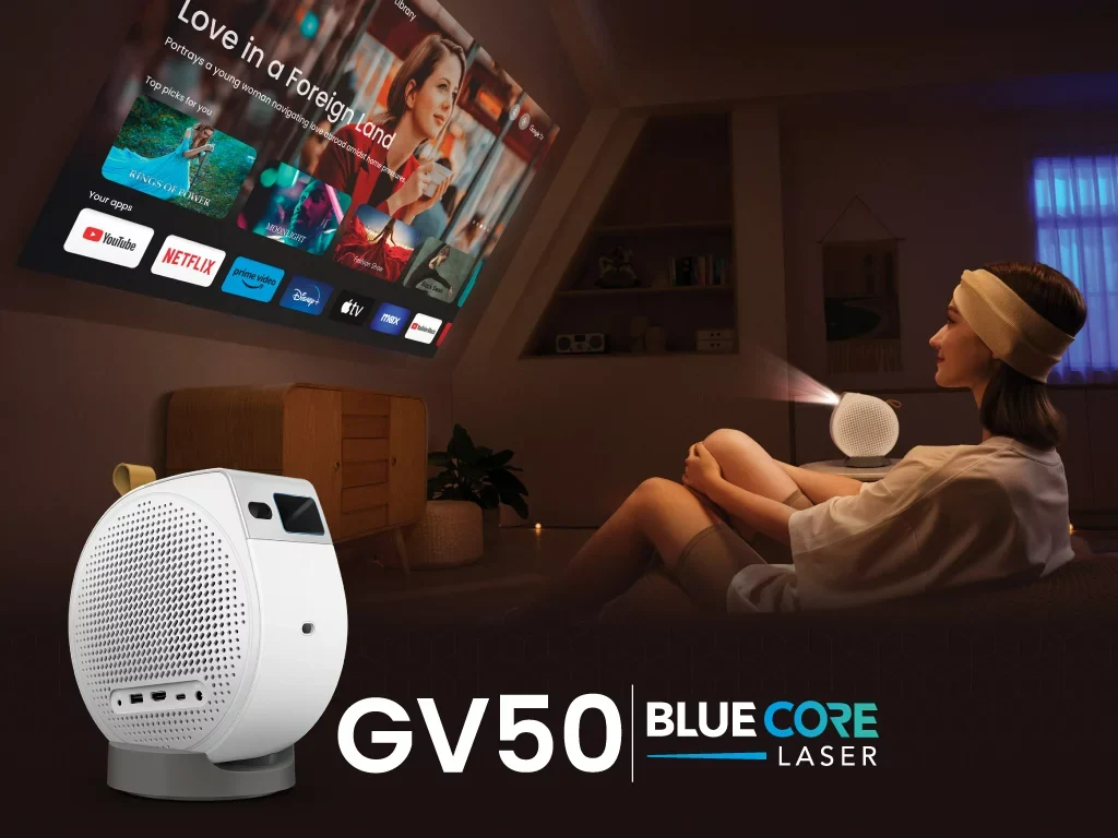 BenQ GV50 Portable Laser Projector with Google TV and Netflix