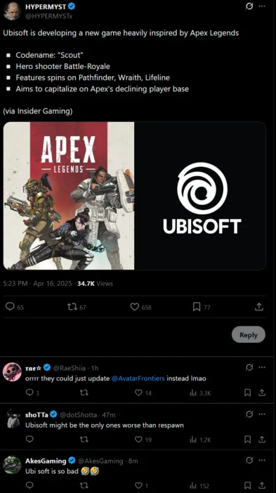 Ubisoft Creates Apex Legends Clone Amid Declining Battle Royale Trends