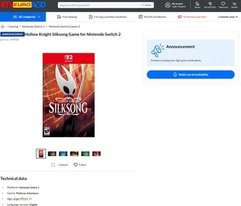 Hollow Knight Silksong Switch 2 Physical Edition Release in 2025