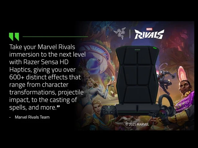 Razer Sensa HD Haptics Now Available for Marvel Rivals Game