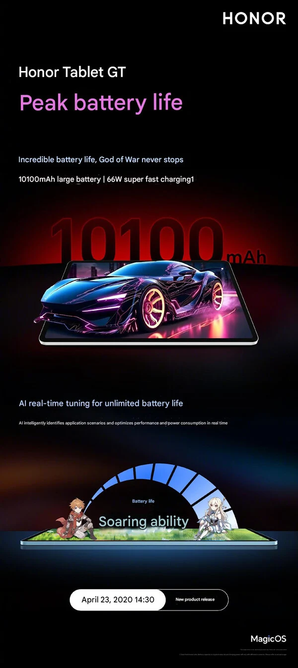 Honor Pad GT: Gaming Tablet with 144Hz Display & Big Battery