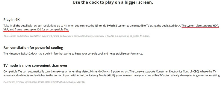 Nintendo Reverses VRR Support for Switch 2 in Docked Mode