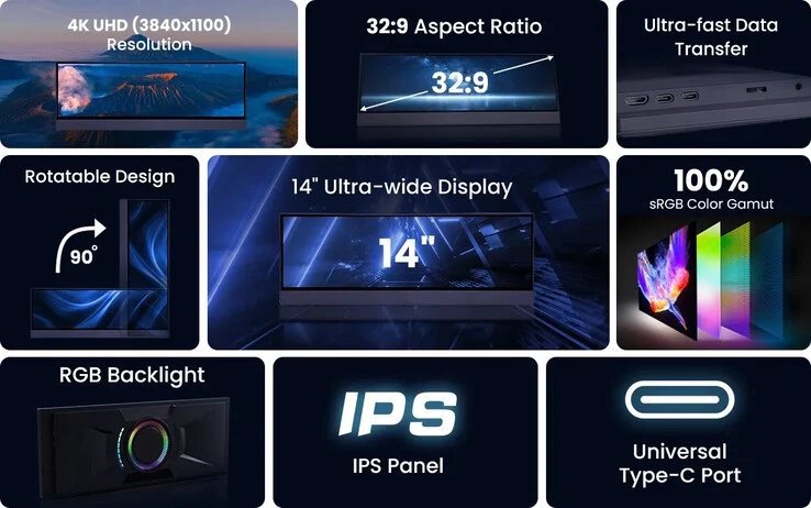 PinRuis 4K Secondary Monitor with Unique Aspect Ratio