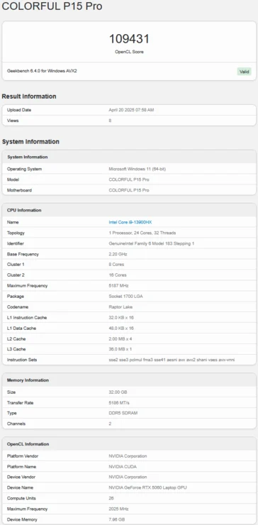 RTX 5060 Laptop Launches on Geekbench, Beats RTX 4060 Performance