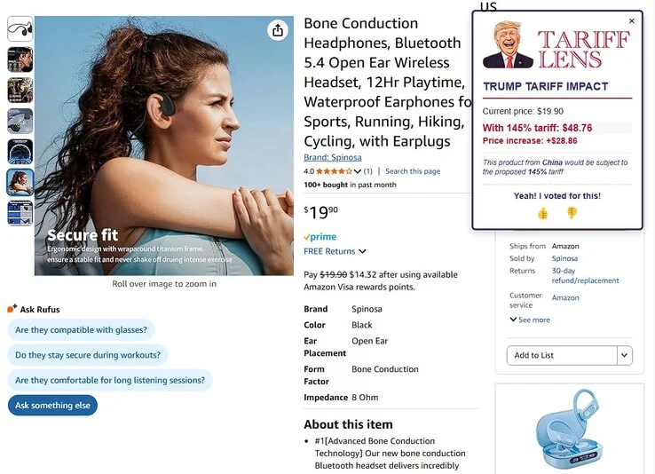 New Chrome Extensions Show Tariff Prices on Amazon and eBay