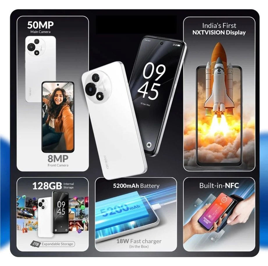 Alcatel V3 Series: India’s First 4-in-1 NXTPAPER Display Specs