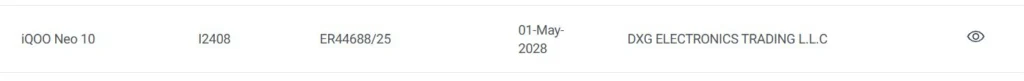 iQOO Neo 10 Certification Hints at 120W Charging Support
