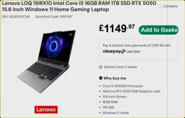Nvidia RTX 5050 Mobile GPU with 8GB VRAM Found in Lenovo Leak