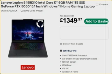 Nvidia RTX 5050 Mobile GPU with 8GB VRAM Found in Lenovo Leak