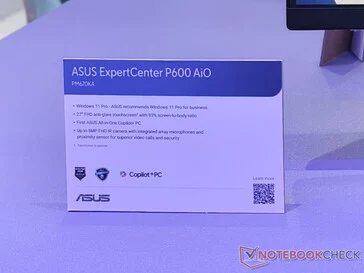 Asus ExpertCenter P600 Launches as First Copilot+ AiO Model