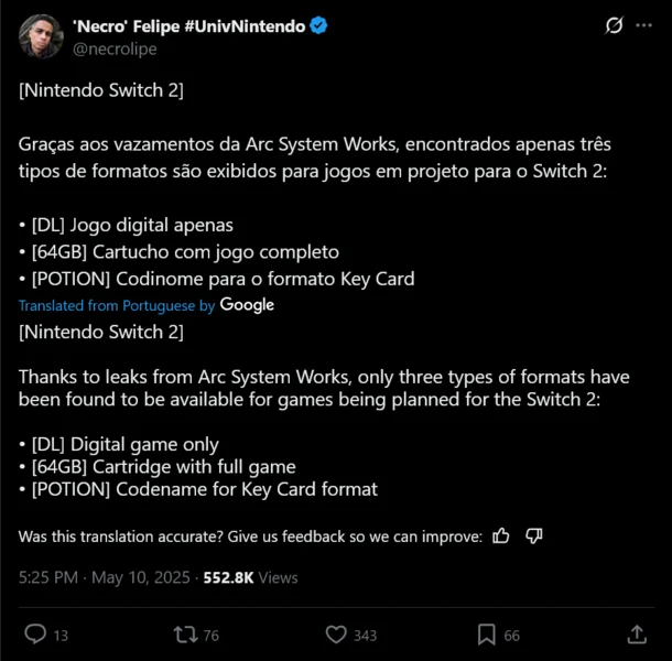Nintendo Switch 2 Leak: Game-Key Cards vs. Cartridge Sizes