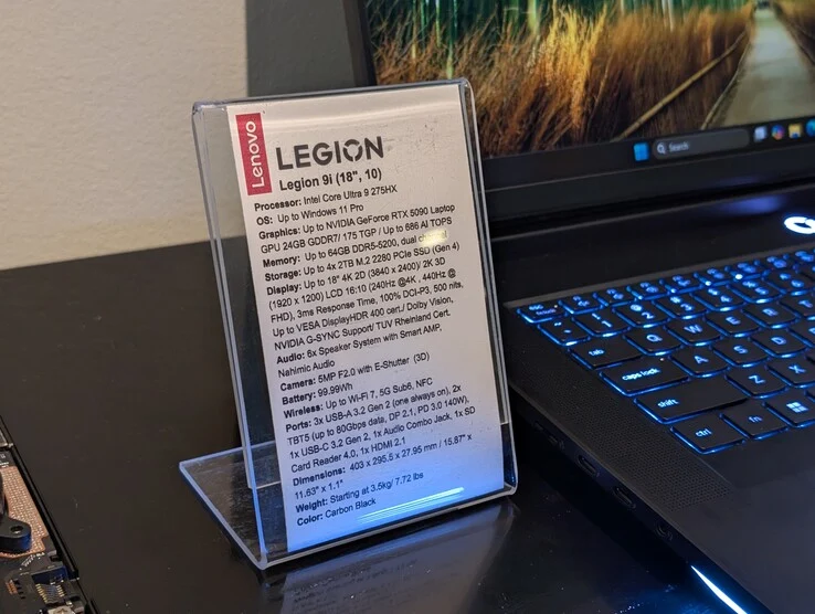 Lenovo Legion 9i: Intel Arrow Lake-HX, RTX 5090, 3D Display Upgrade