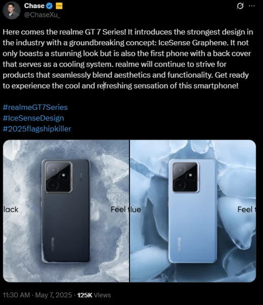 Realme GT 7 Launching Globally with Graphene Cooling Technology
