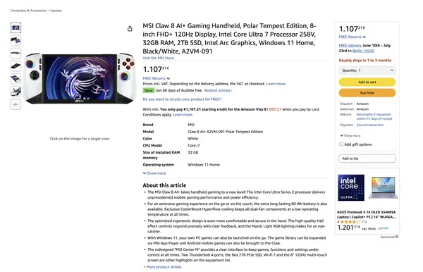 MSI Claw 8 AI+ Polar Tempest Edition Returns for Global Release