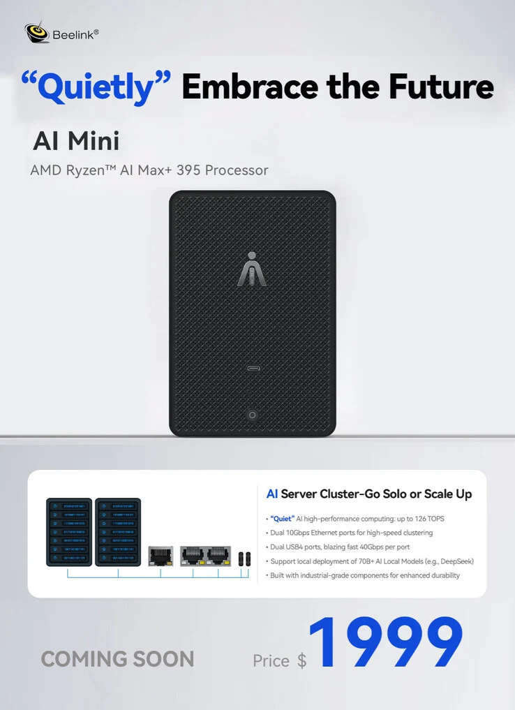 Beelink AI Mini: Compact Server with AMD Ryzen AI Max+ 395
