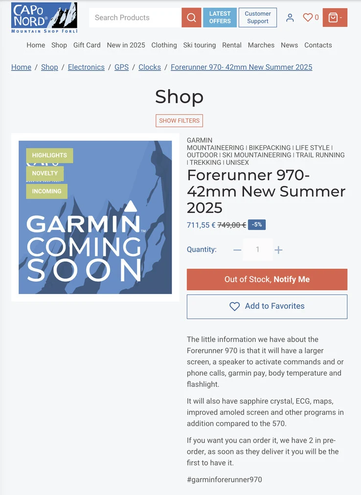 Garmin Forerunner 970 Specs, Price, and Release Date Leak