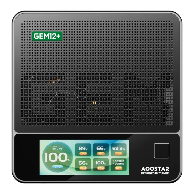 Aoostar GEM12+ Pro Mini-PC: OCuLink, Fingerprint Sensor, Display