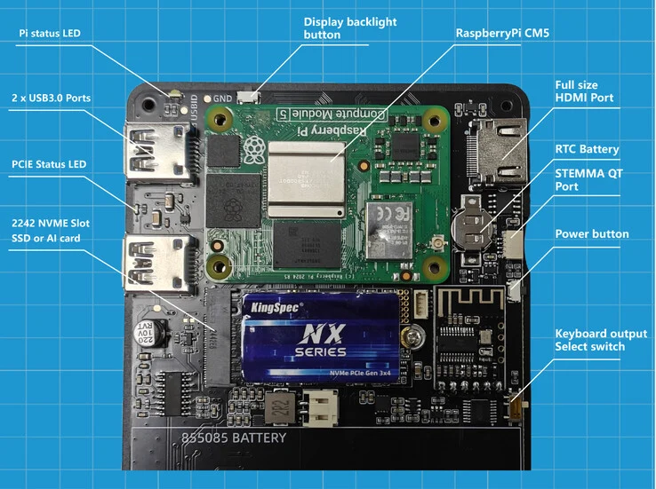 HackberryPi_CM5: Transform Raspberry Pi into Cyberdeck & Handheld