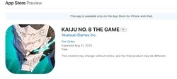 Kaiju No. 8 Game Reaches 100K Pre-Registrations Before Launch