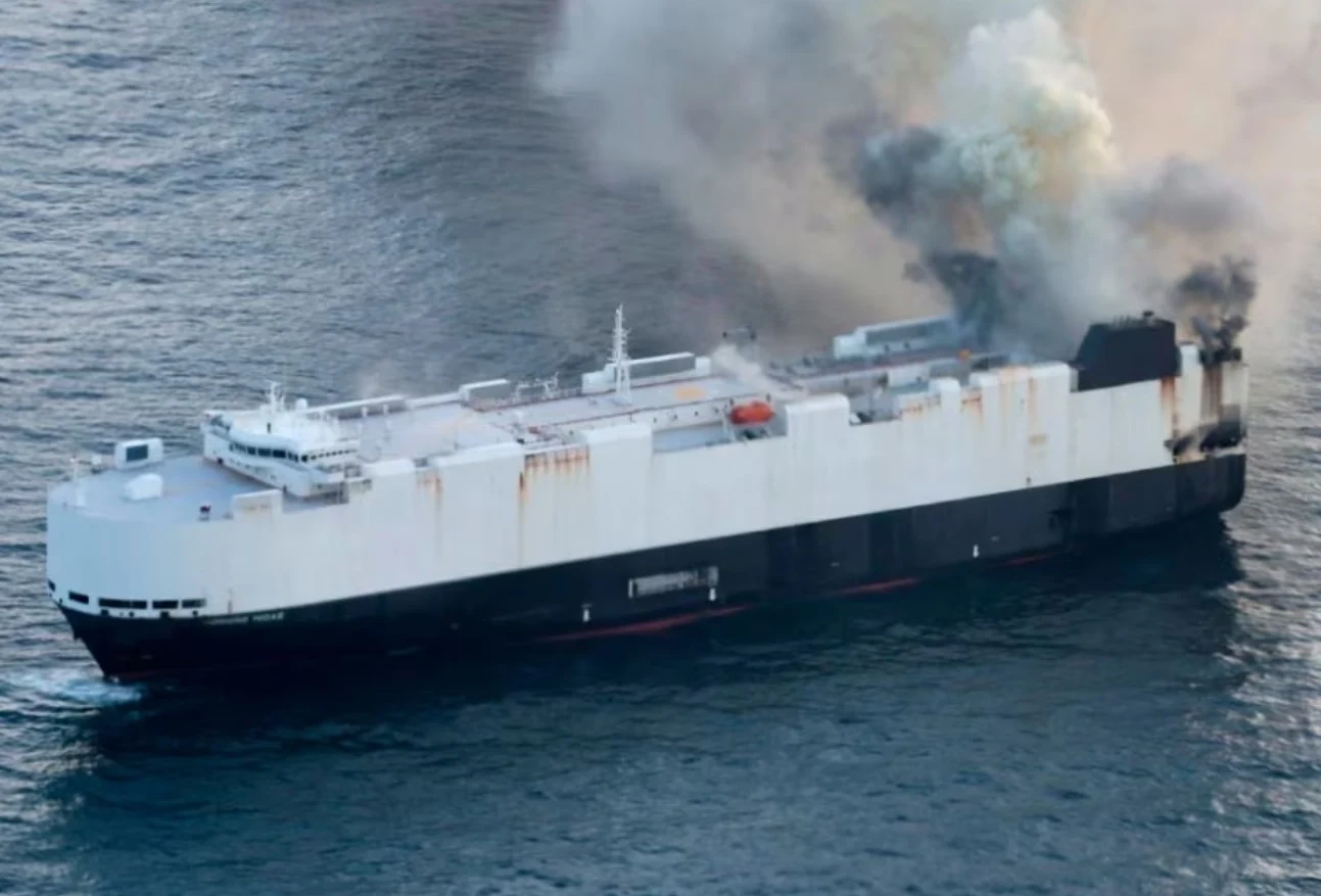 EV Fire Sinks Cargo Ship, Increasing Risks in EV Transport