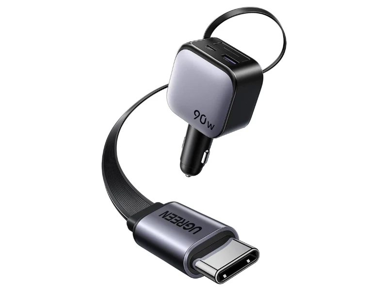 Ugreen 90W Car Charger with Retractable Cable Now Available