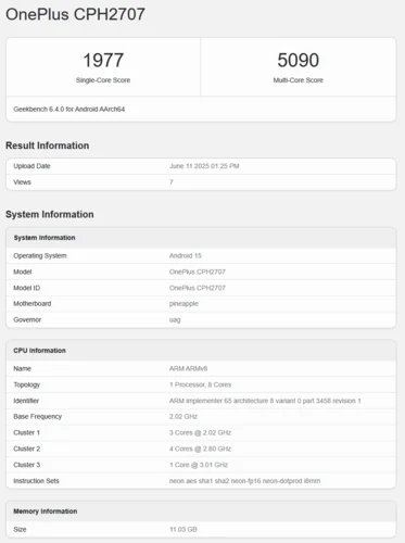OnePlus Nord 5 Appears on Geekbench with Surprising Qualcomm SoC