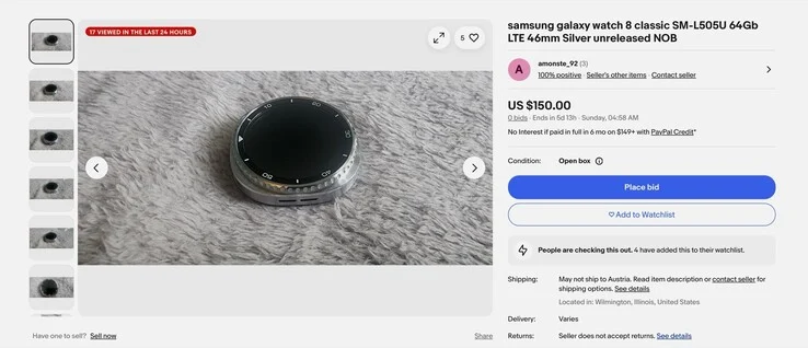 Samsung Galaxy Watch 8 Classic Specs and Design Revealed on eBay