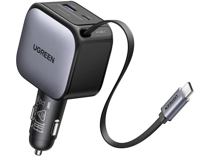 Ugreen 90W Car Charger with Retractable Cable Now Available