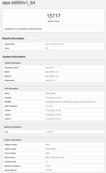 MediaTek Dimensity 9500 Geekbench: New GPU Details Revealed