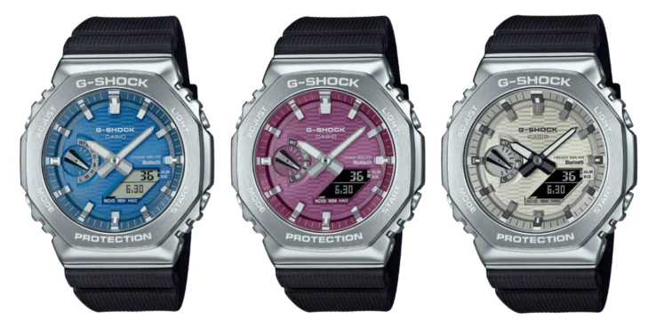 New Casio GBM-2100A Metal Bezel Watches with Colorful Dials