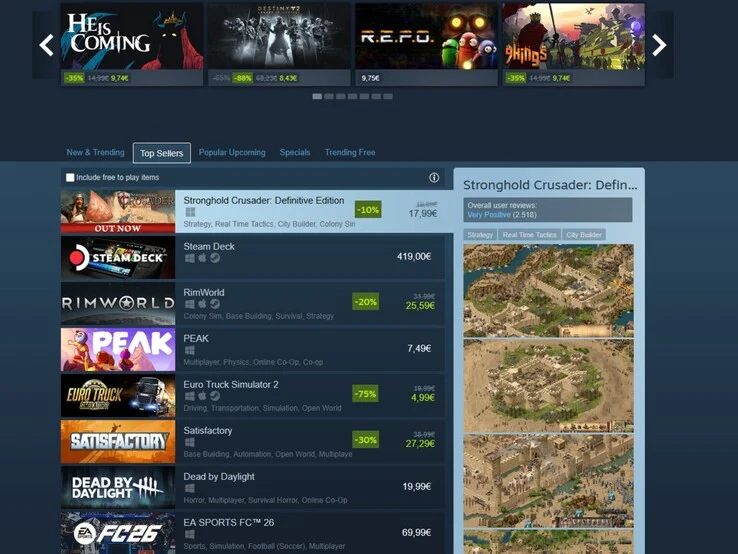 Top Selling Castle-Building RTS Remake Now with Launch Discount