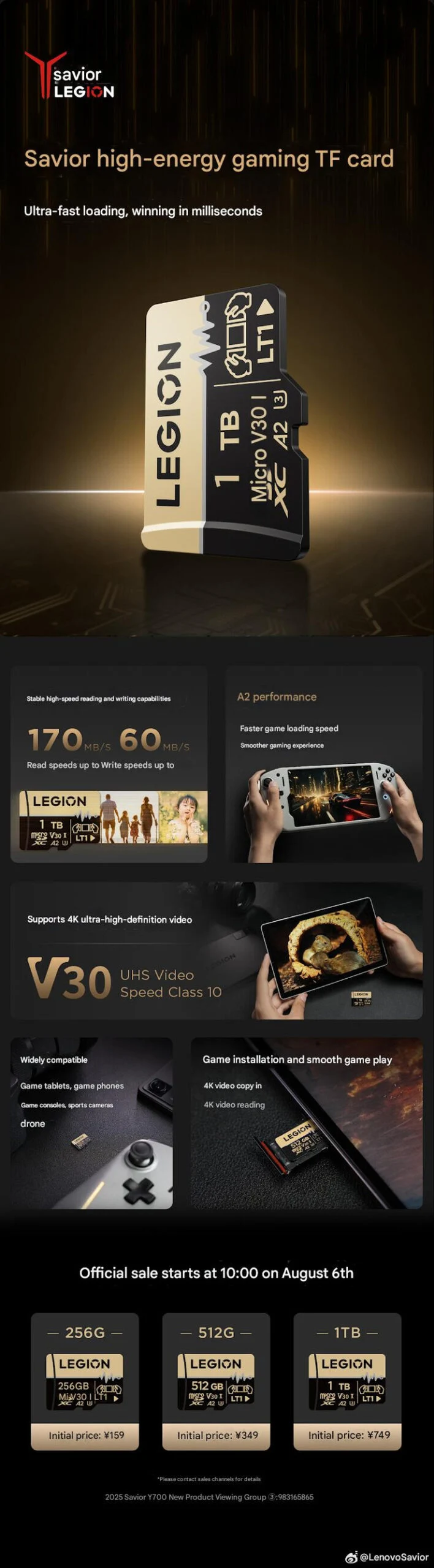 Lenovo Launches High-Speed 1TB microSD Cards for Legion Y700 Tablet