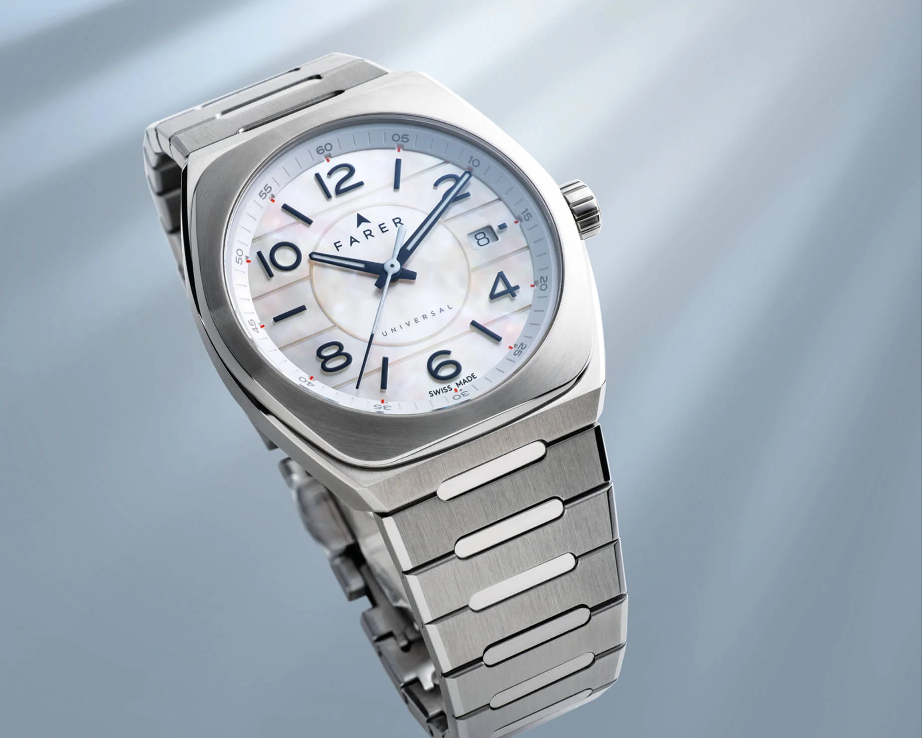 Farer Integra Sports Watch: Stainless Steel Case & Bracelet