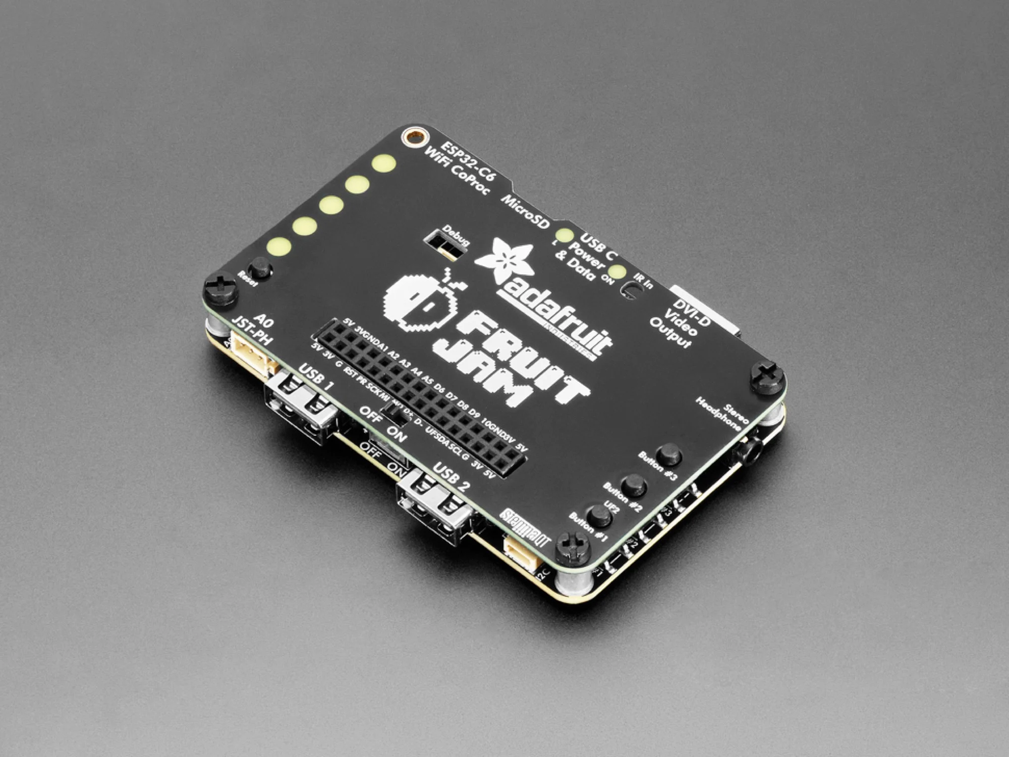Fruit Jam RP2350: WiFi 6 Single-Board Computer with Buttons & Speaker