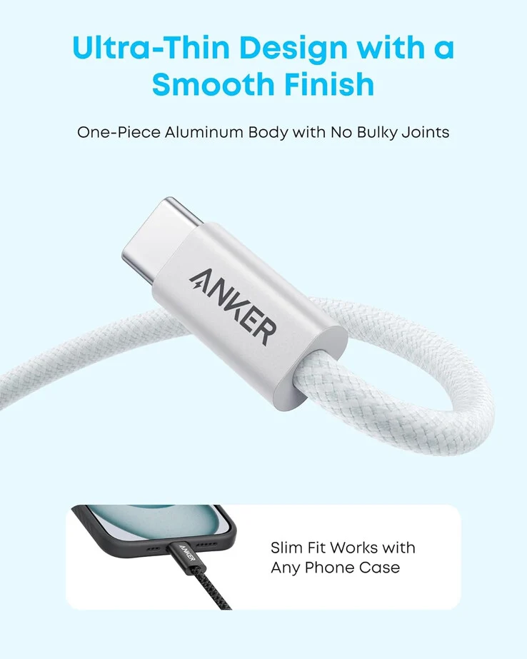 Anker Zolo USB-A to USB-C Cable with Ultra-Thin Connector Now $11.99