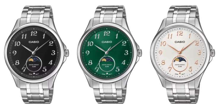 New Casio Analog Moon Phase Watches with Metal Straps Launched