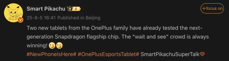 OnePlus Compact Gaming Tablet to Feature Next-Gen Qualcomm Chipset
