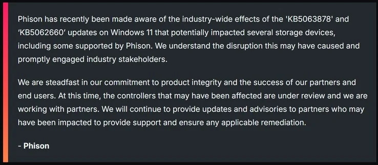 Phison Addresses SSD Failures Related to New Windows 11 Update
