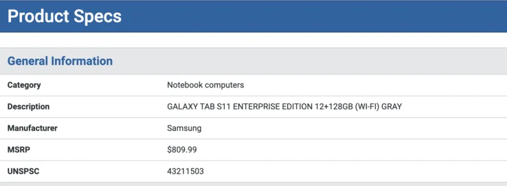 Samsung Galaxy Tab S11 Enterprise Edition Price Leaks Before Launch
