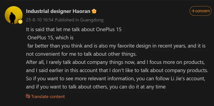 OnePlus 15 Called Best Design in Years by Oppo Executive