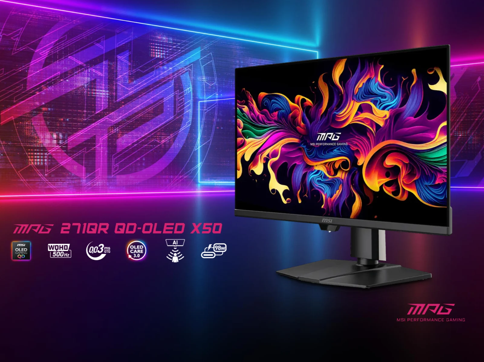 MSI MPG 271QR QD-OLED X50 500Hz DisplayPort 2.1 Now in US
