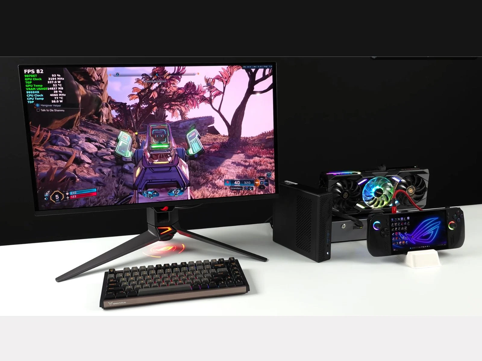 AMD Radeon RX 9070 XT eGPU Test with Minisforum Mini PC and ROG Ally